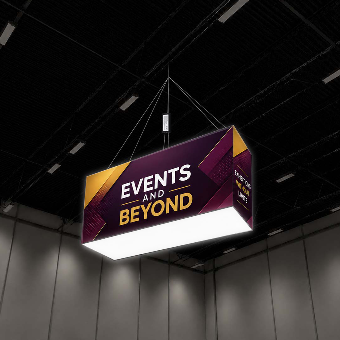 Backlit Rectangle Fabric Hanging Banner