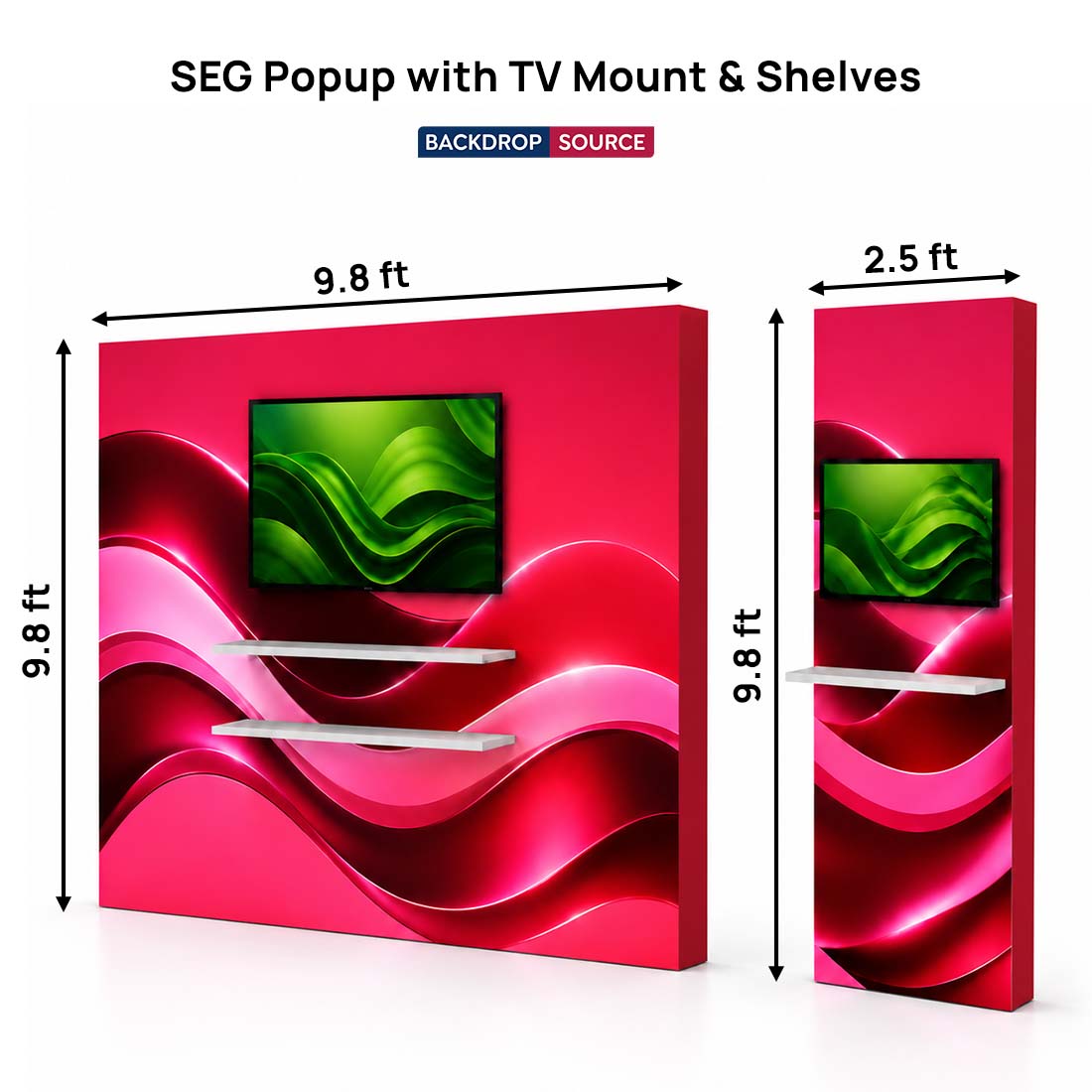 SEG Popup Display with TV Mount & External Shelves