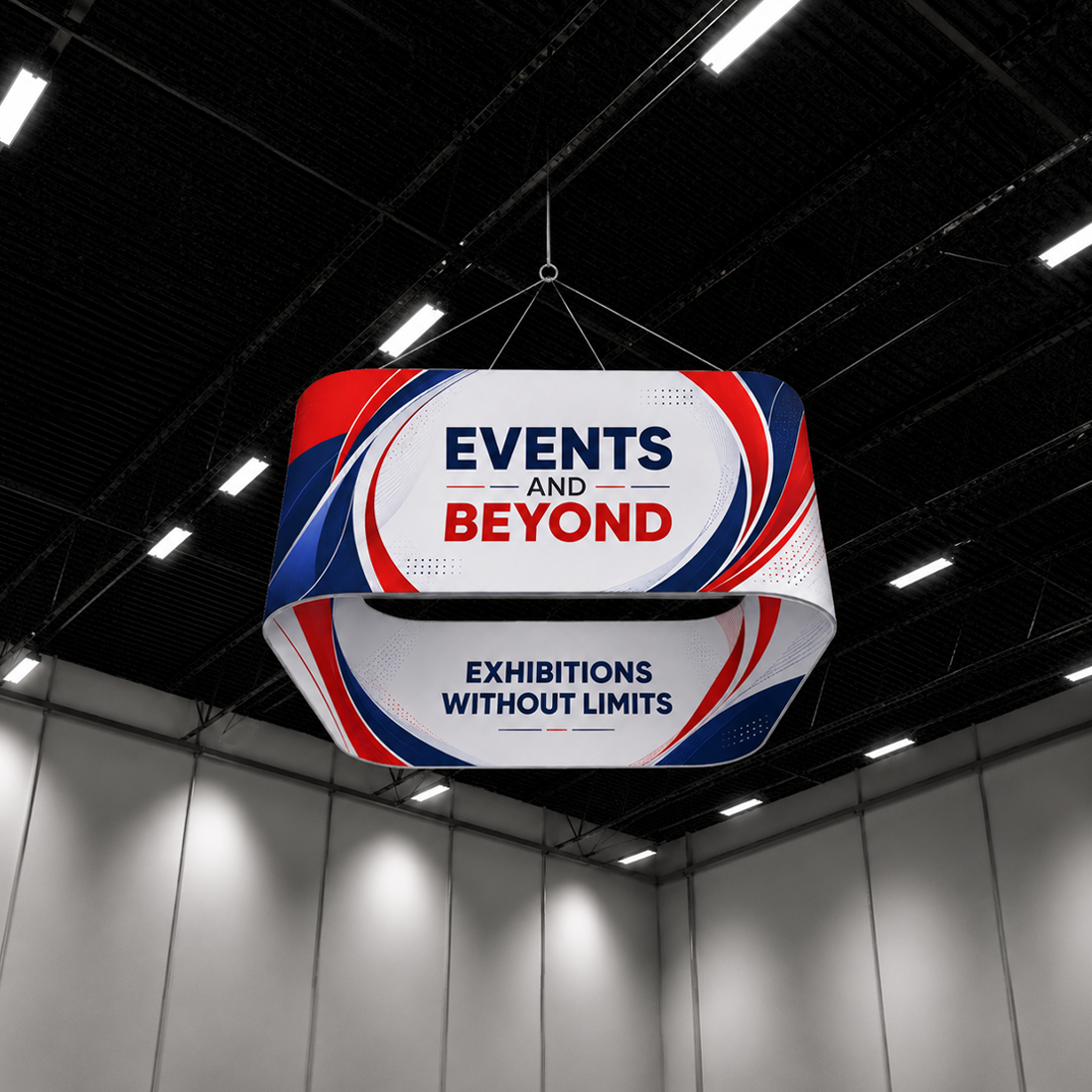 Rounded Square Quad Hanging Banner