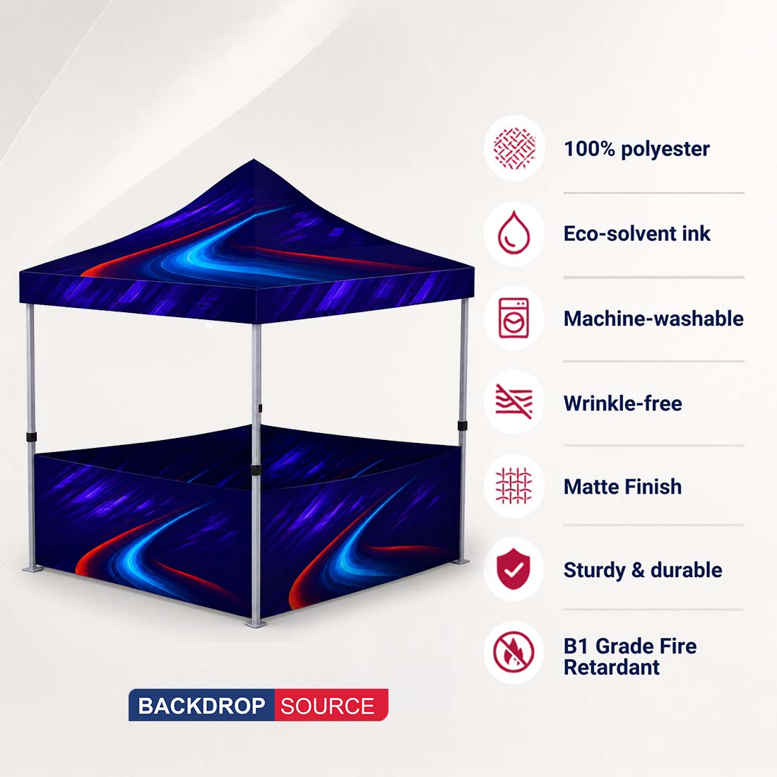 Heavy Duty Fabric Canopy Tent – 6.5ft x 10ft