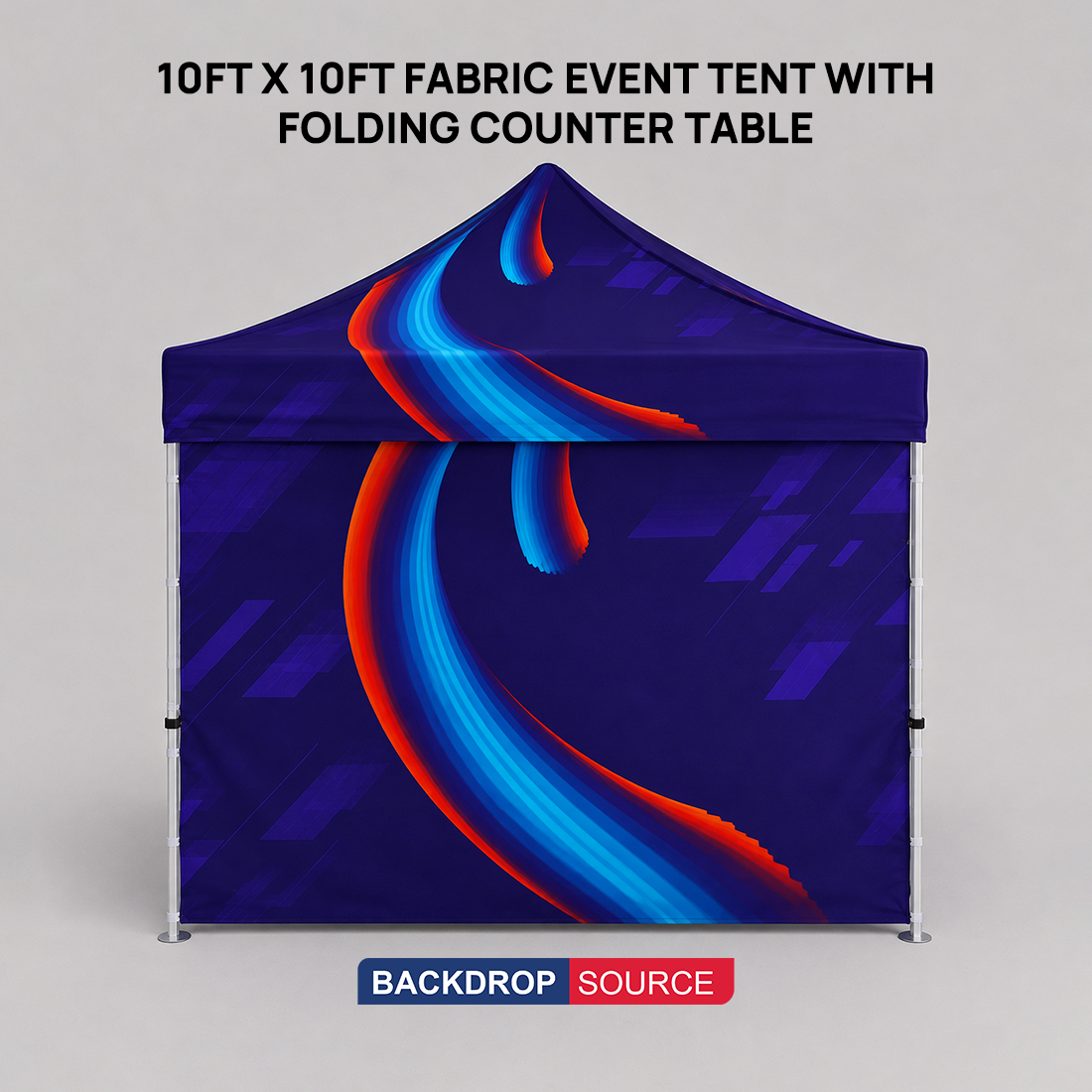 10ft x 10ft Fabric Event Tent with Folding Counter Table