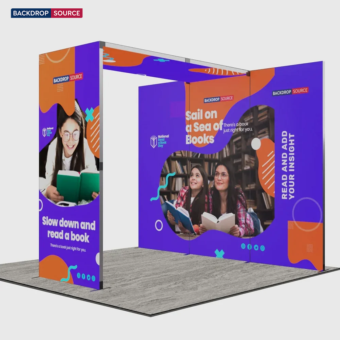 Exhibidor modular de luz SEG de 10 pies para ferias comerciales - Modelo 1