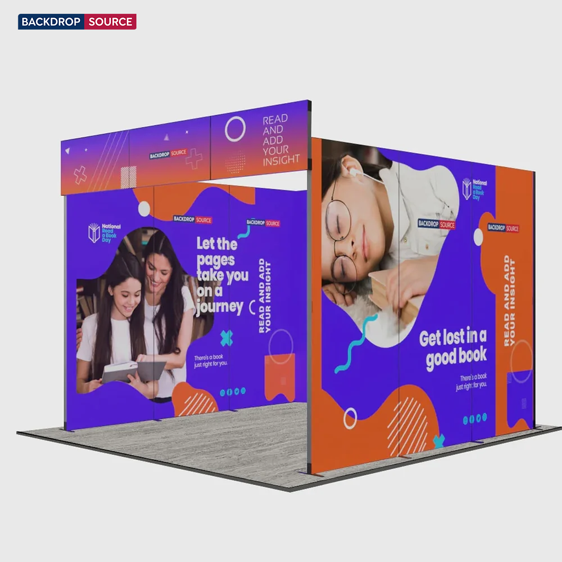 Exhibidor modular de luz SEG de 10 pies para ferias comerciales - Modelo 1