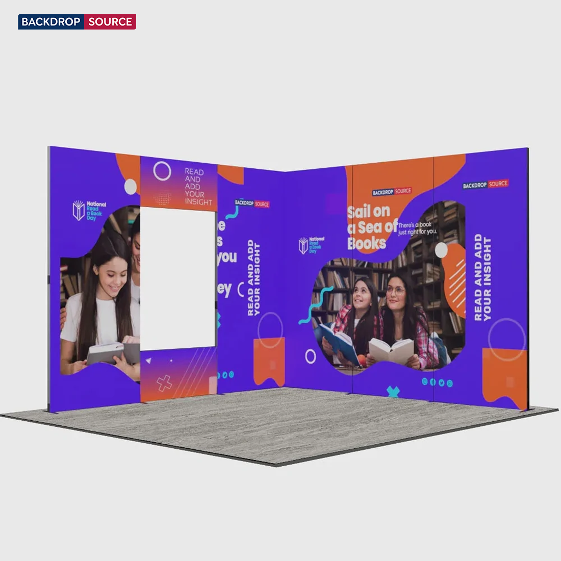 Exhibidor modular de luz SEG de 10 pies para ferias comerciales - Modelo 1