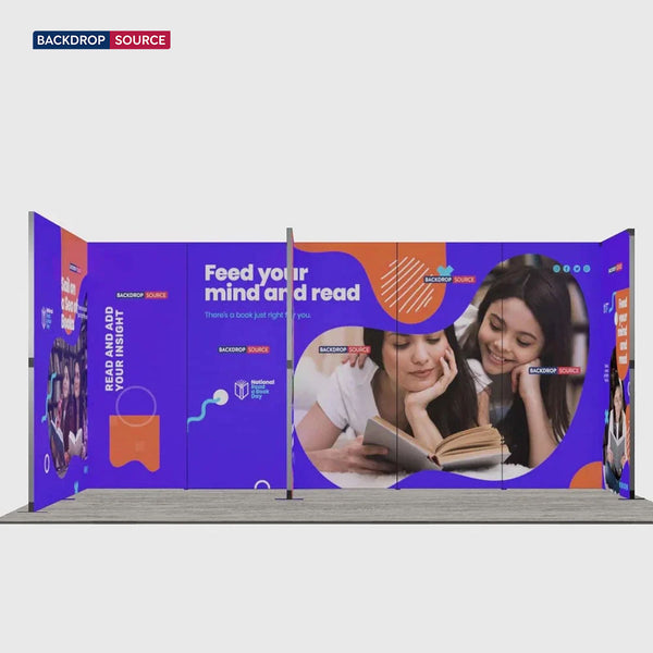 Exhibidor modular de luz SEG de 10 pies para ferias comerciales - Modelo 1