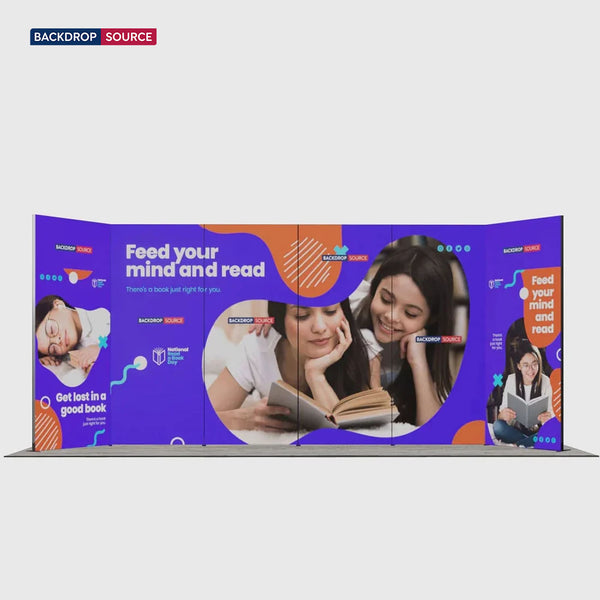 Exhibidor modular de luz SEG de 10 pies para ferias comerciales - Modelo 1