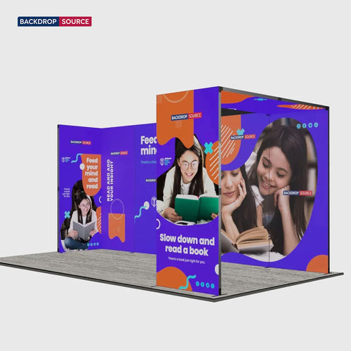 Exhibidor modular de luz SEG de 10 pies para ferias comerciales - Modelo 1