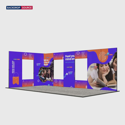 Exhibidor modular de luz SEG de 10 pies para ferias comerciales - Modelo 1