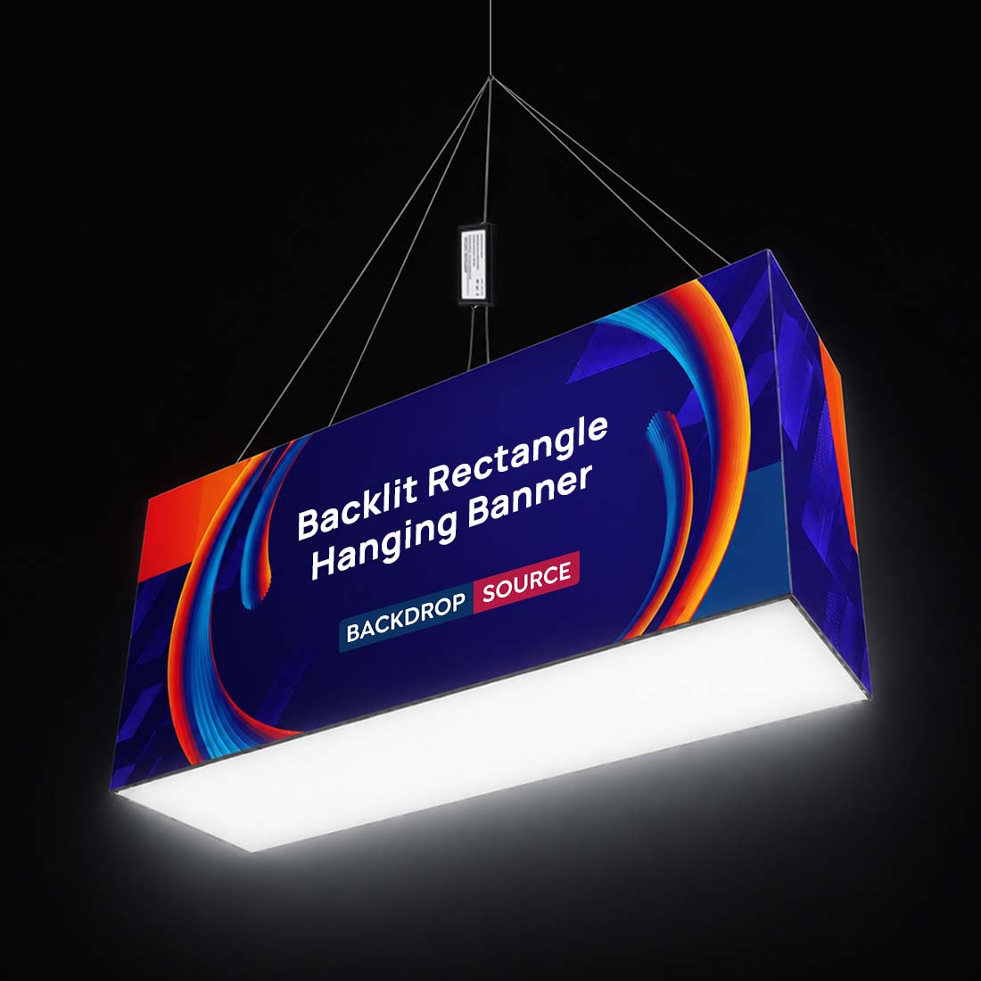 Backlit Rectangle Fabric Hanging Banner