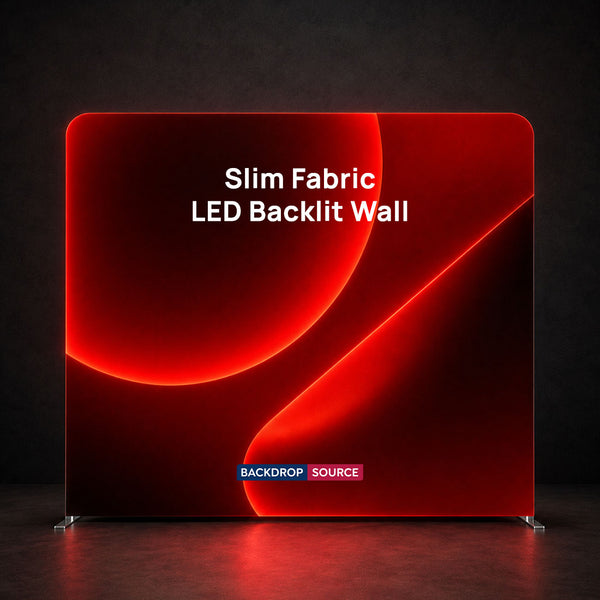 Pared de tela fina con retroiluminación LED