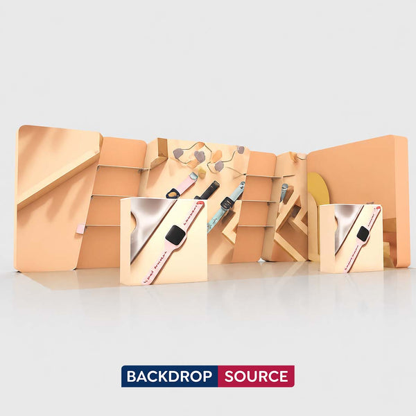 Kit de exhibición de fondo recto de 20 x 10 con arco