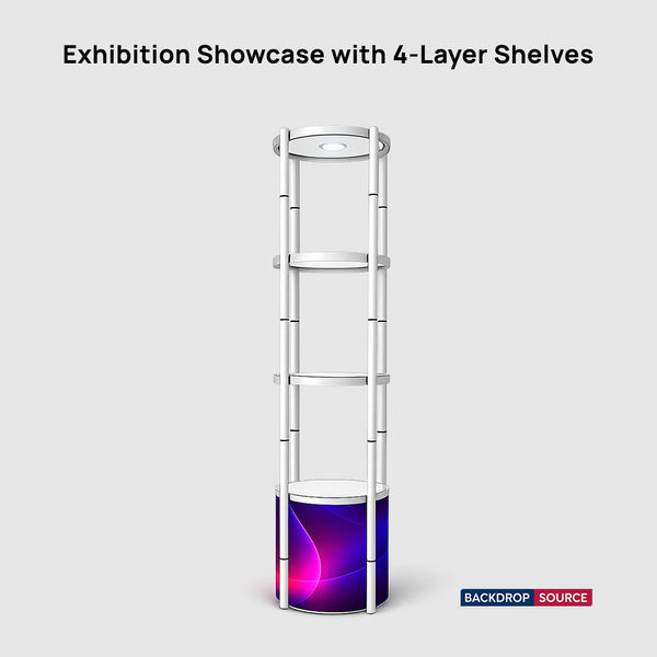 Vitrina de exposición con estantes de 4 niveles