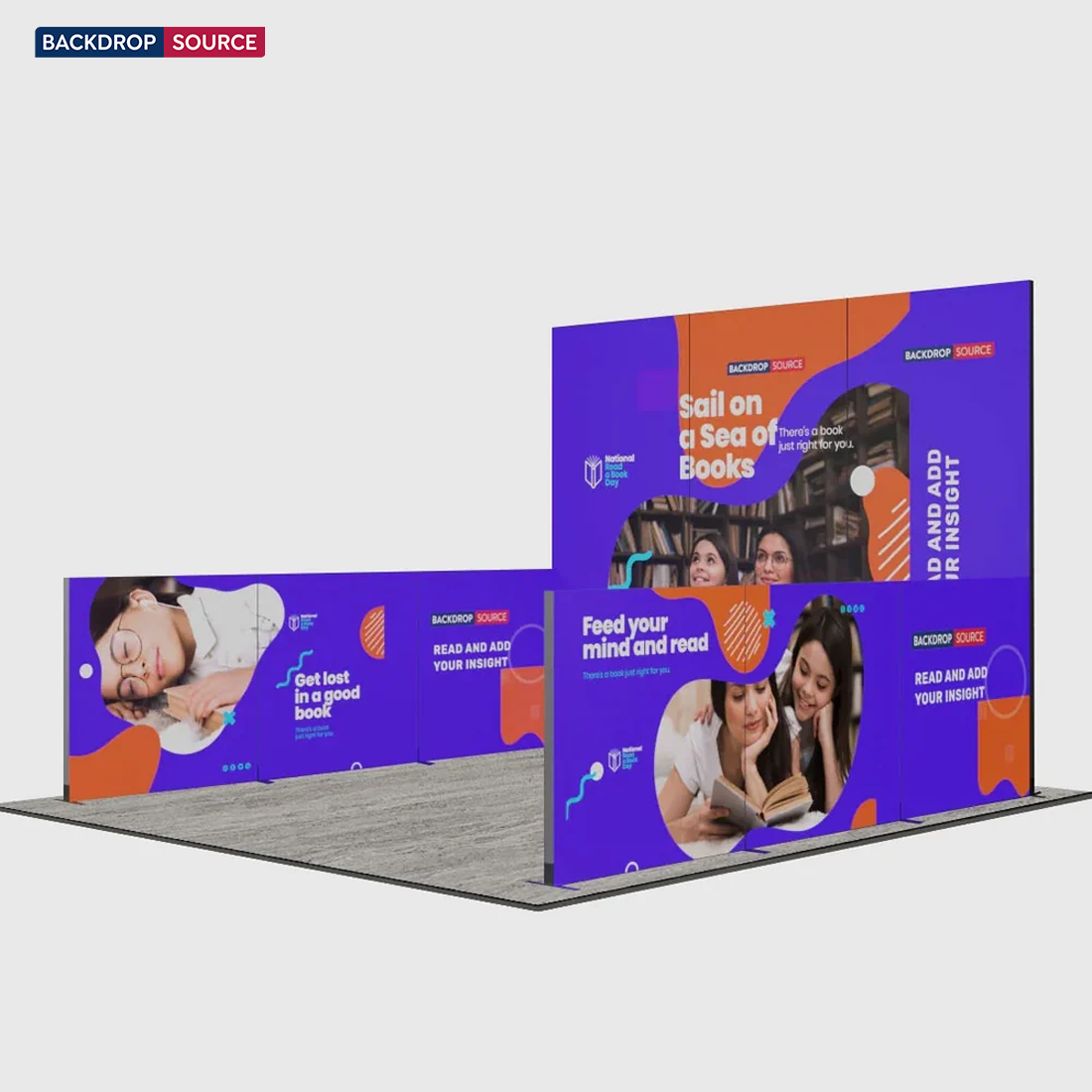 Exhibidor modular de luz SEG de 10 pies para ferias comerciales - Modelo 1