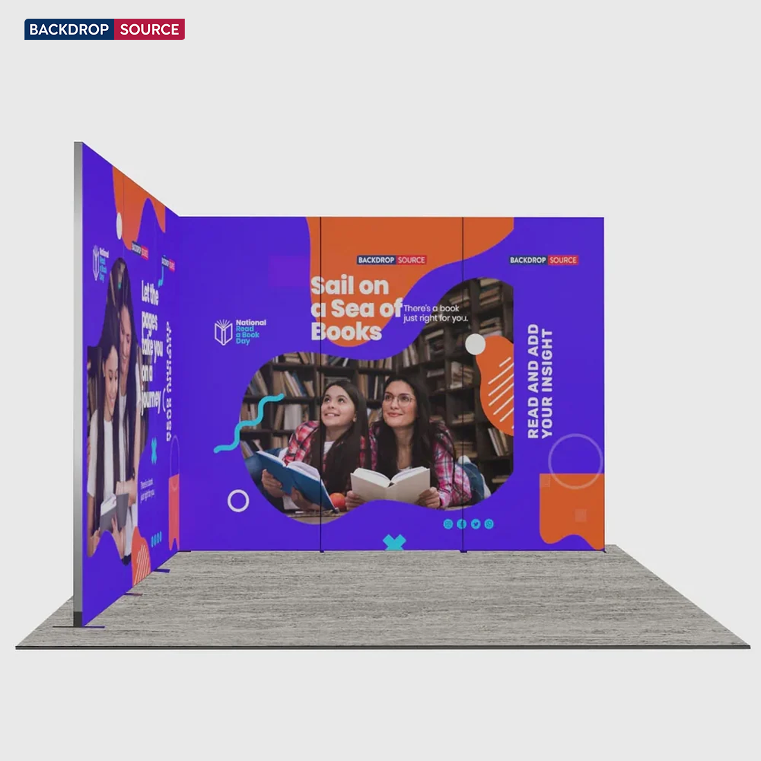Exhibidor modular de luz SEG de 10 pies para ferias comerciales - Modelo 1