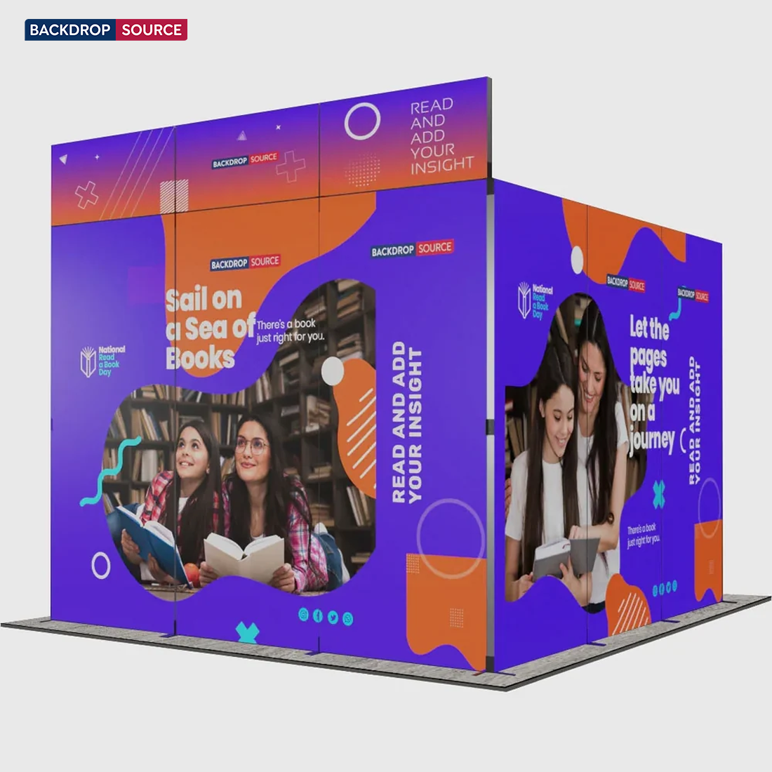 Exhibidor modular de luz SEG de 10 pies para ferias comerciales - Modelo 1