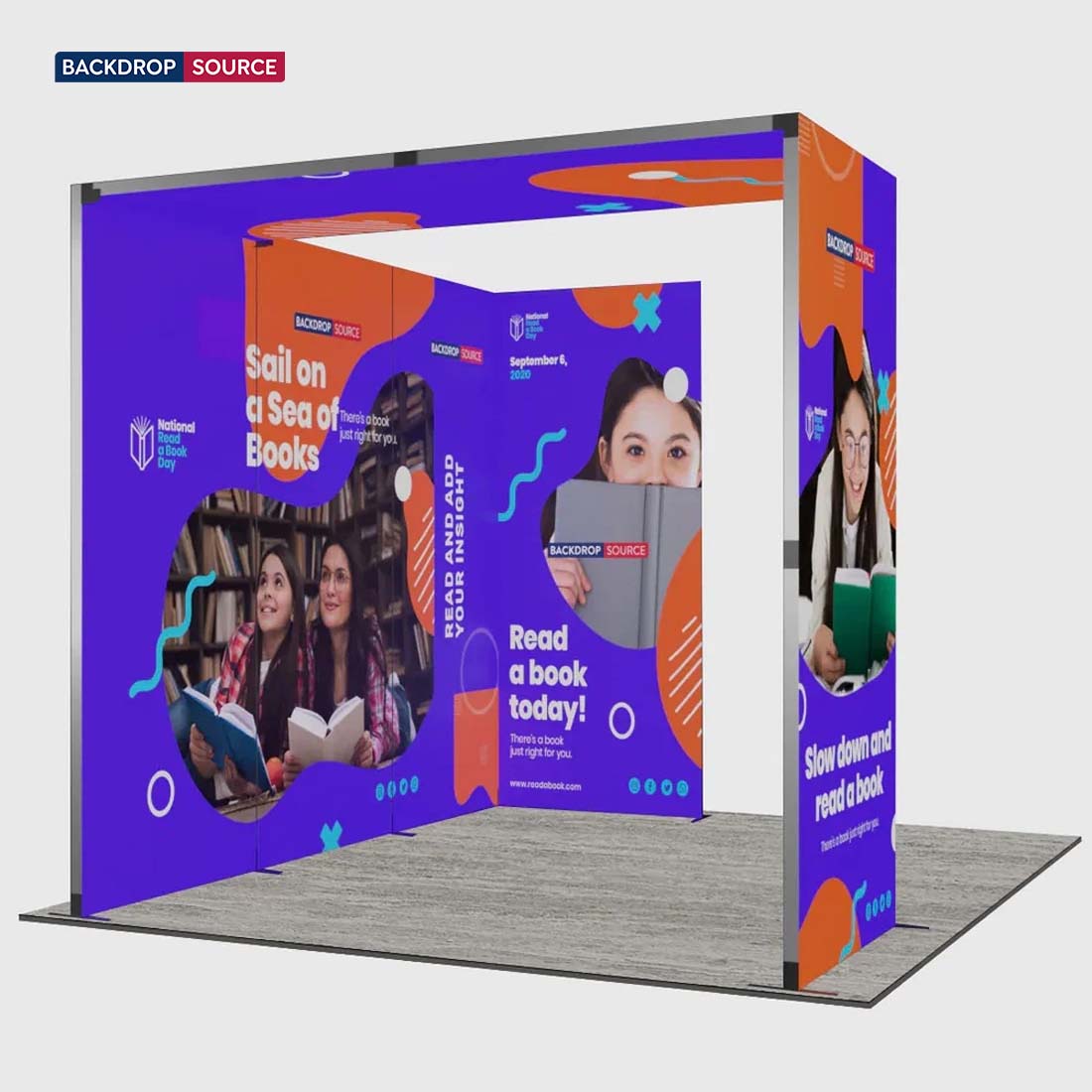Exhibidor modular de luz SEG de 10 pies para ferias comerciales - Modelo 1