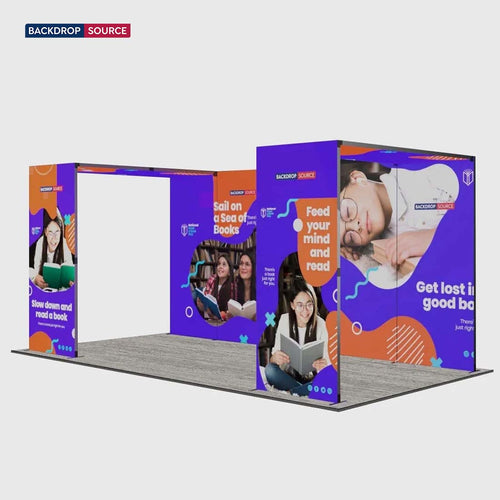 Exhibidor modular de luz SEG de 10 pies para ferias comerciales - Modelo 1