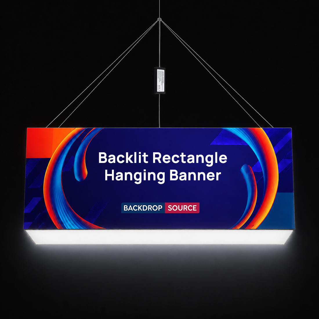 Backlit Rectangle Fabric Hanging Banner