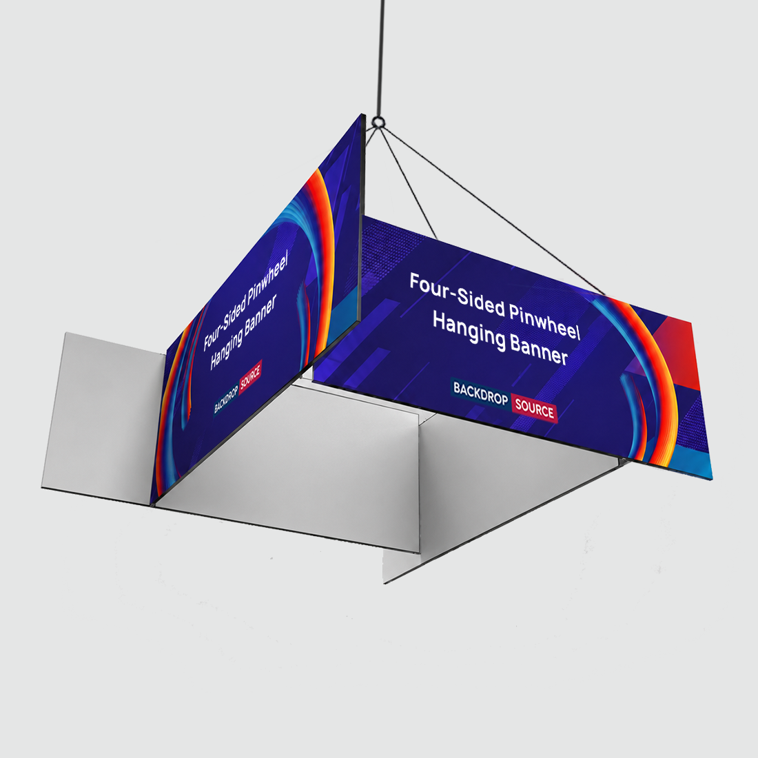 Four-Sided Pinwheel Hanging Banner Display
