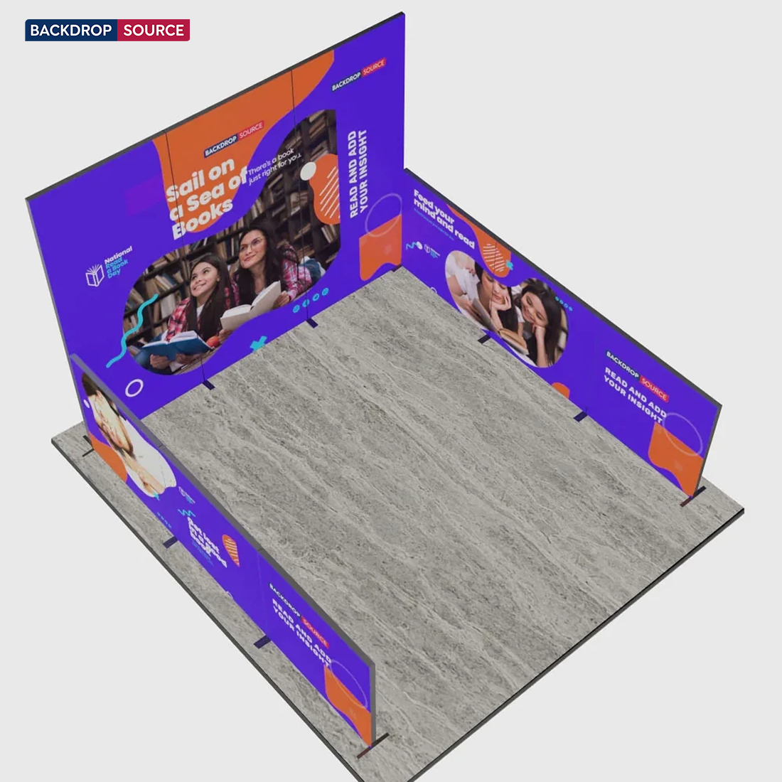 Exhibidor modular de luz SEG de 10 pies para ferias comerciales - Modelo 1