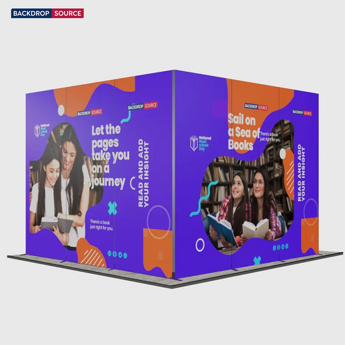 10ft Folding SEG L-Shape Booth Kit with 3 Sidewall Panels