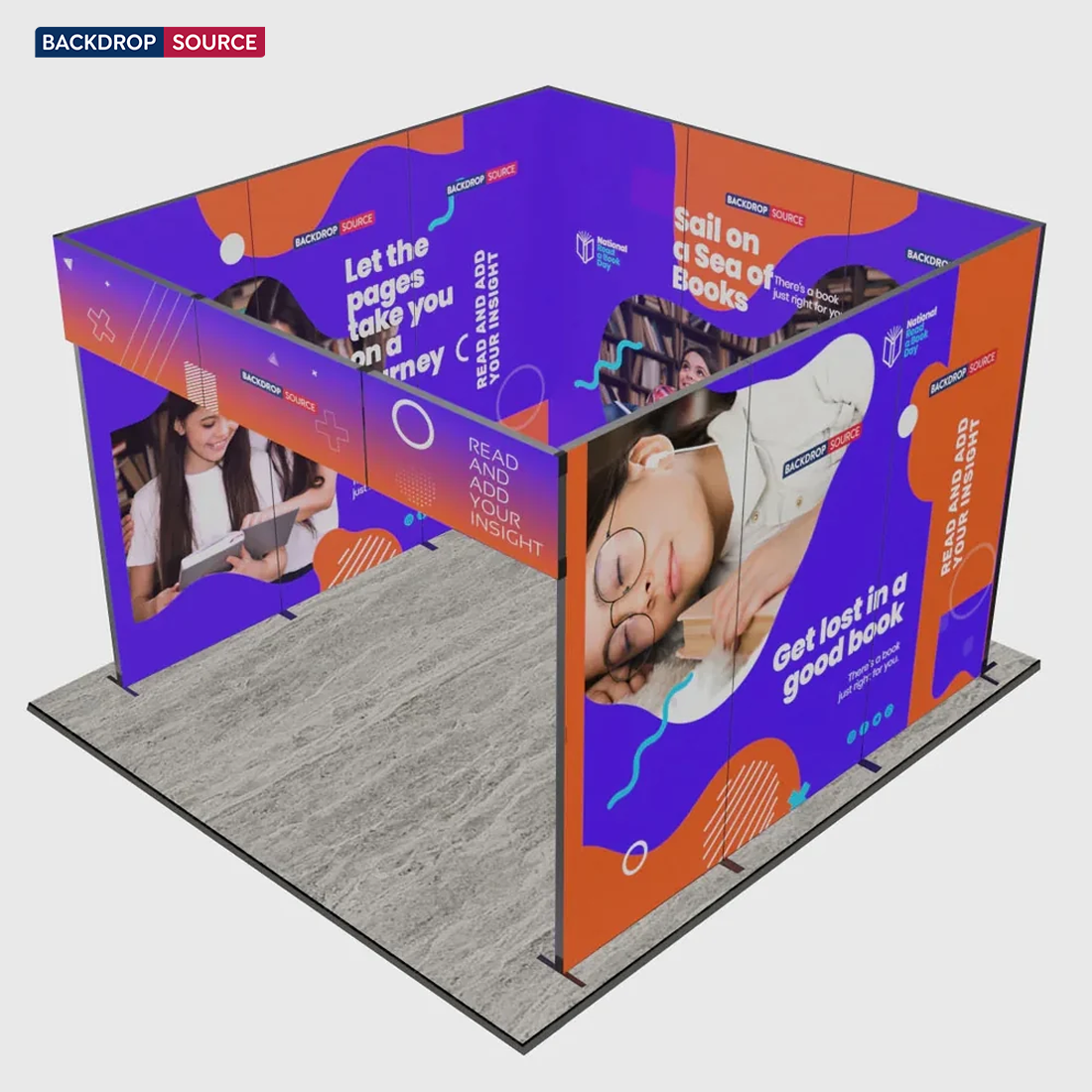 Exhibidor modular de luz SEG de 10 pies para ferias comerciales - Modelo 1