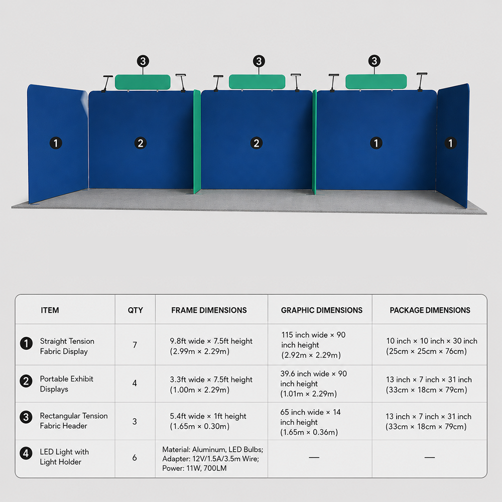 Modular Booth Kits 30ft x 20ft - Model 3