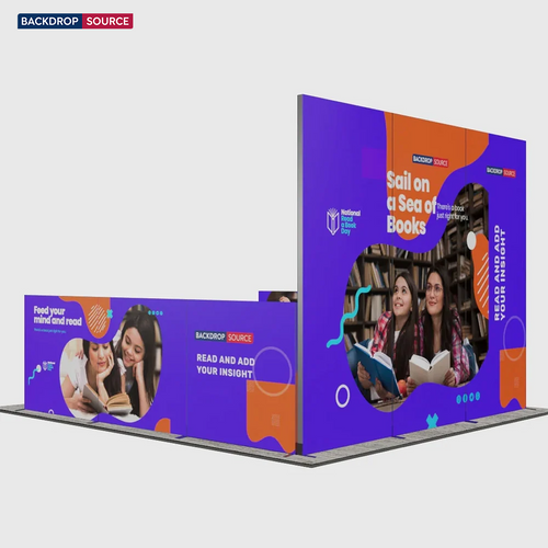 10ft Folding SEG Booth Kit with U-Shape Wall & 6 Sidewalls