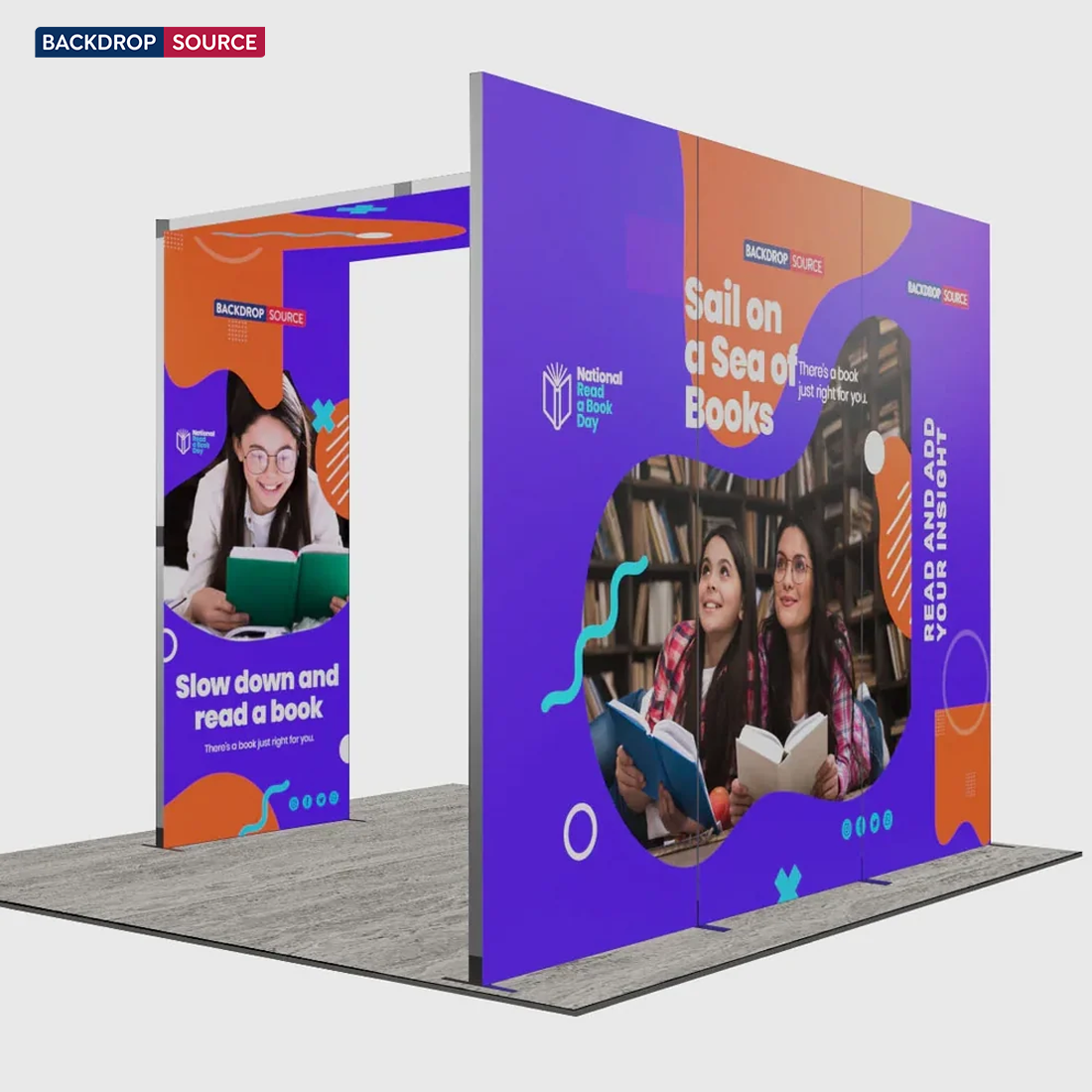 Exhibidor modular de luz SEG de 10 pies para ferias comerciales - Modelo 1