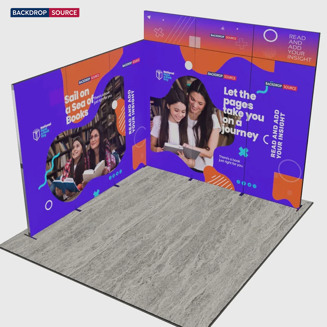 Exhibidor modular de luz SEG de 10 pies para ferias comerciales - Modelo 1
