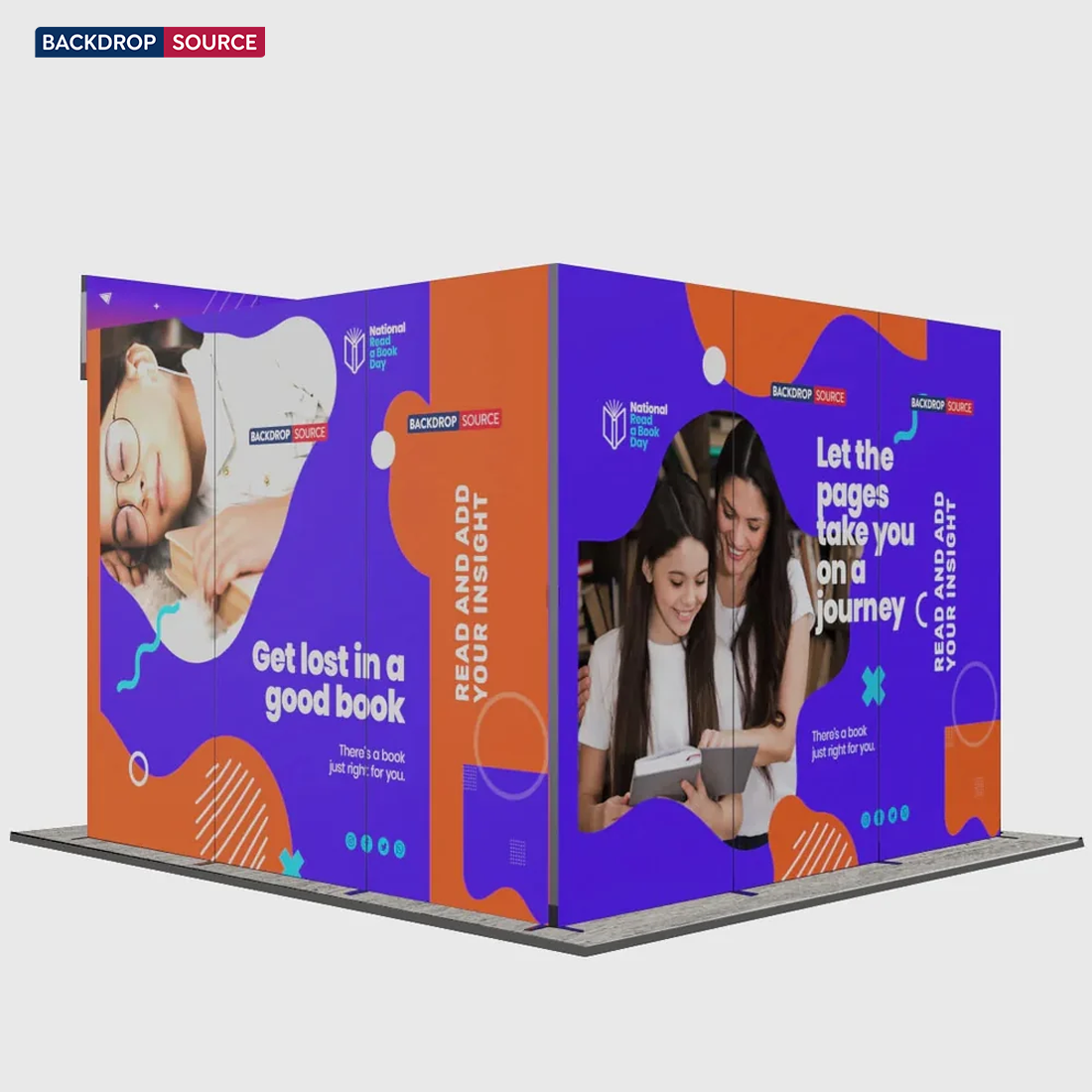 Exhibidor modular de luz SEG de 10 pies para ferias comerciales - Modelo 1