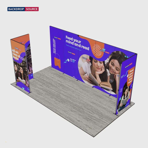 Exhibidor modular de luz SEG de 10 pies para ferias comerciales - Modelo 1