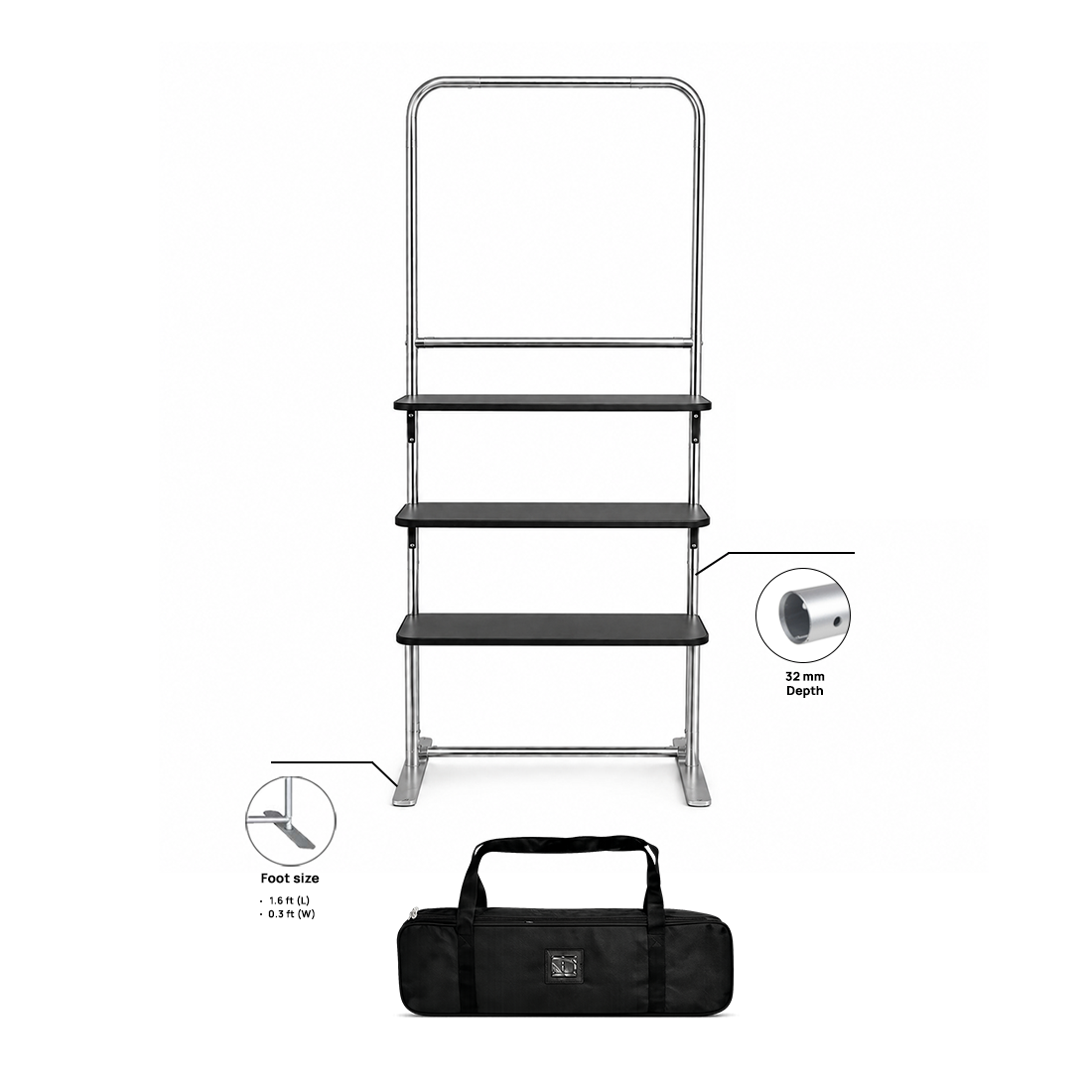 Portable Fabric Display Shelves