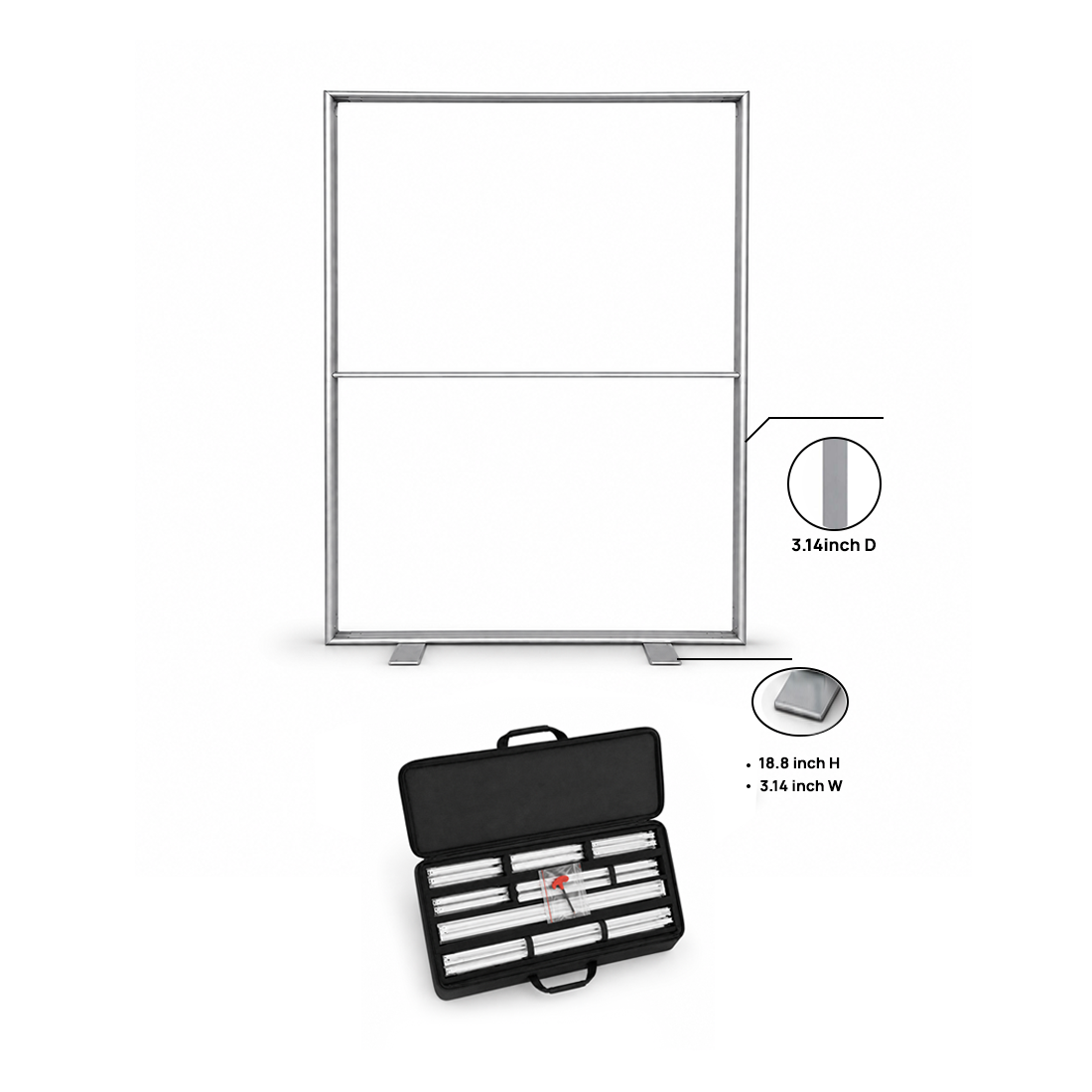 Pared multimedia de tela SEG: 4 pies x 6,5 pies