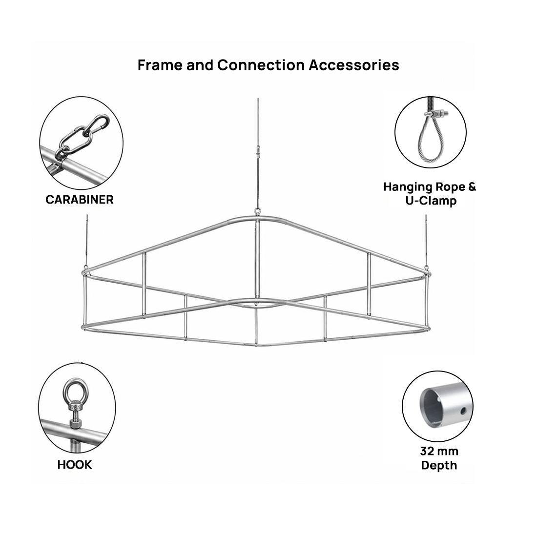 Rounded Square Quad Hanging Banner