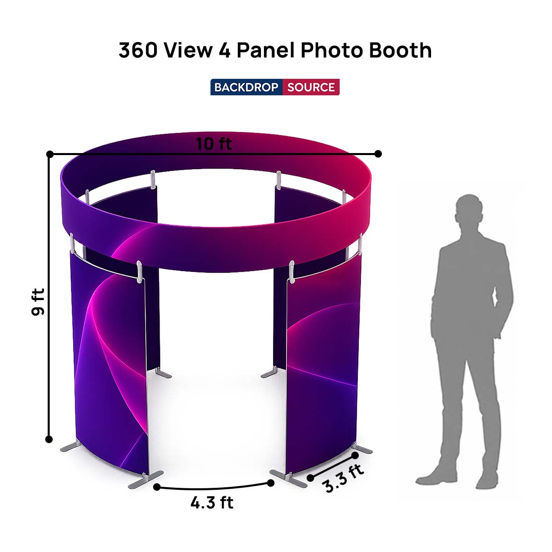 360 View 4 Panel Photo Booth Enclosure