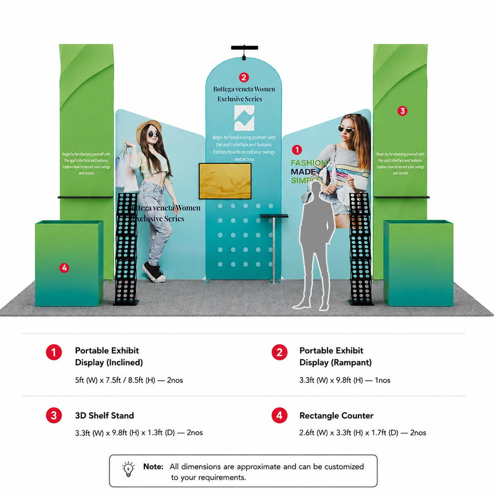 Portable Exhibit Display 10ft x 20ft - Model 4