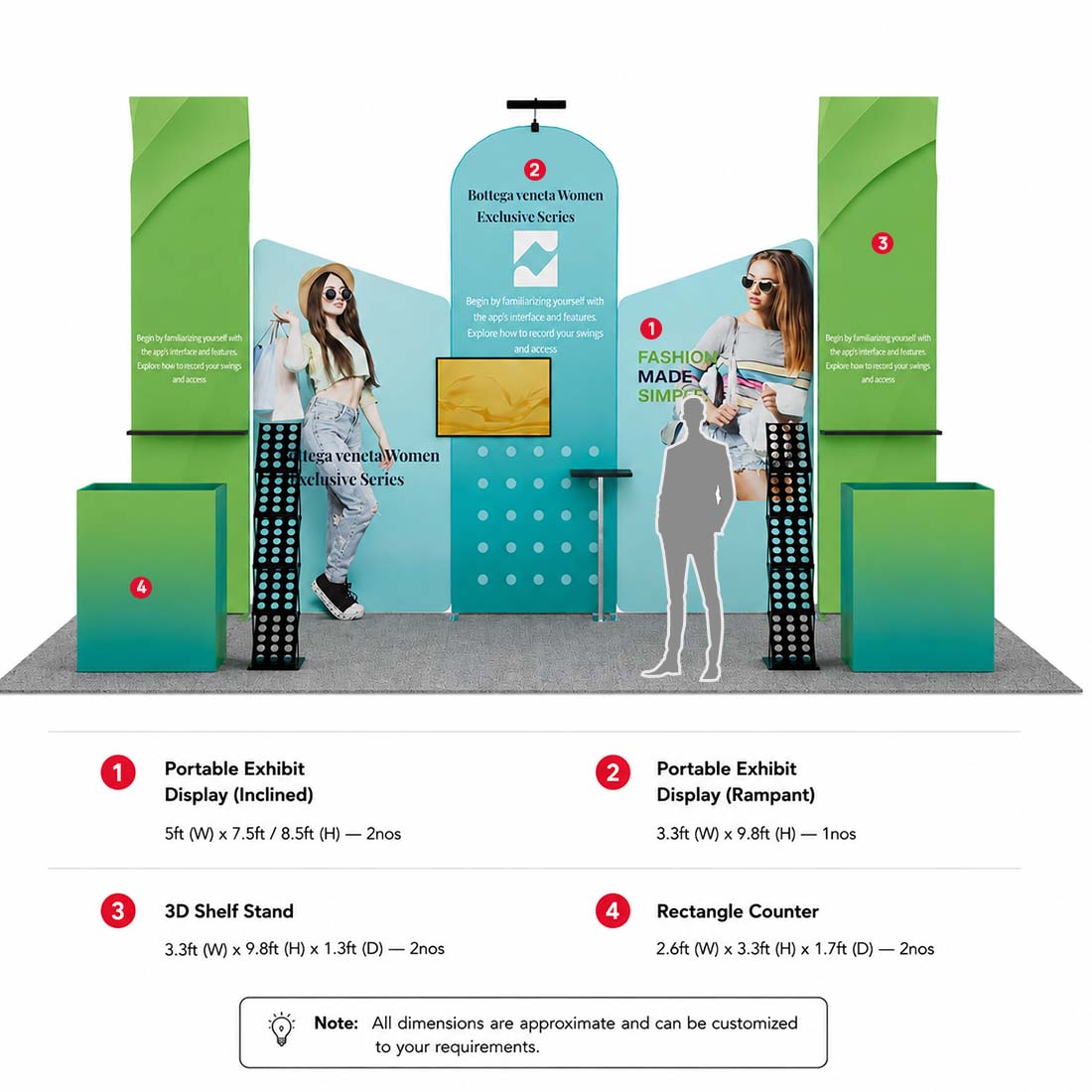 Portable Exhibit Display 10ft x 20ft - Model 4
