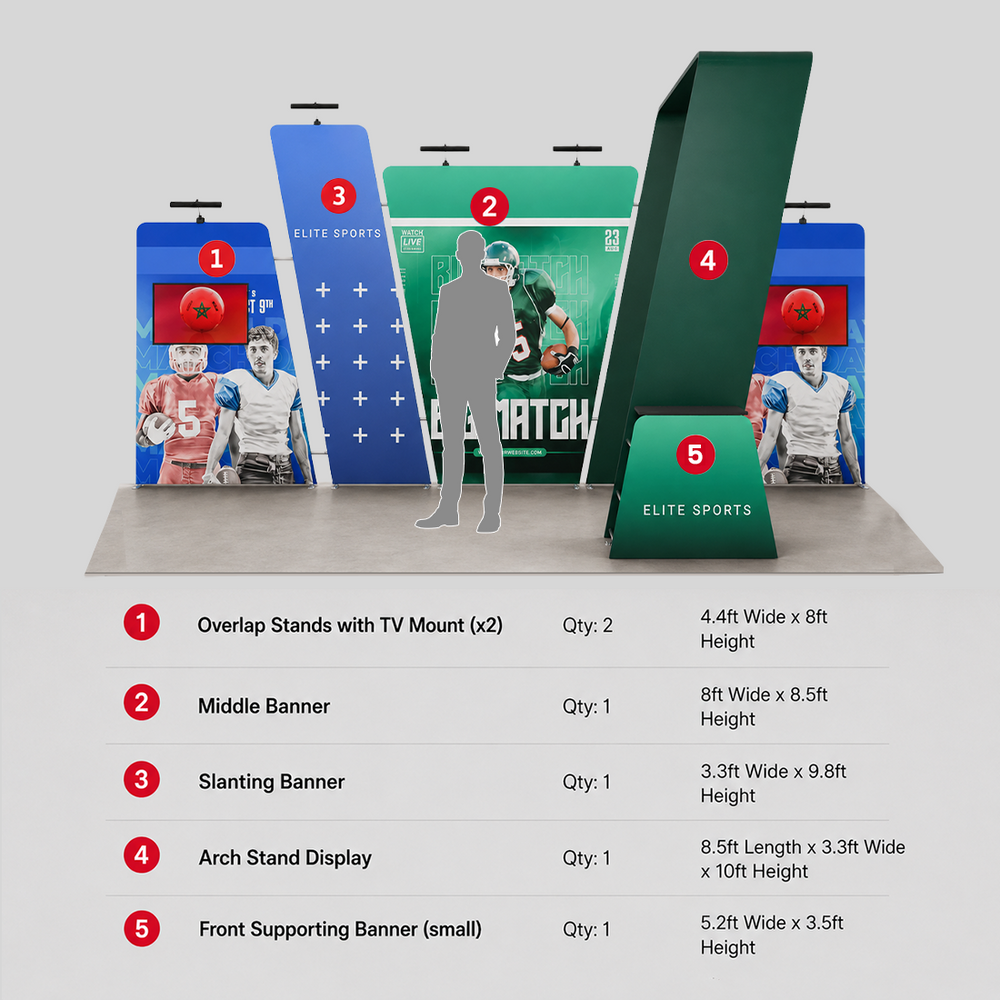 Portable Exhibit Display 20ft x 10ft - Model 16