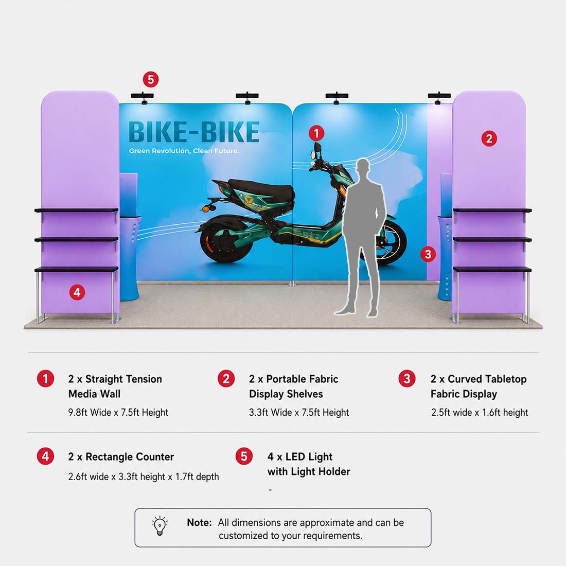 Portable Exhibit Display 10ft x 20ft - Model 14