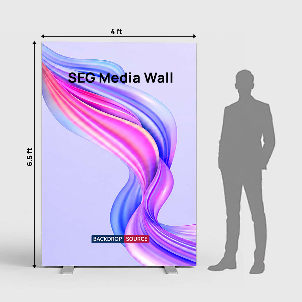 Pared multimedia de tela SEG: 4 pies x 6,5 pies