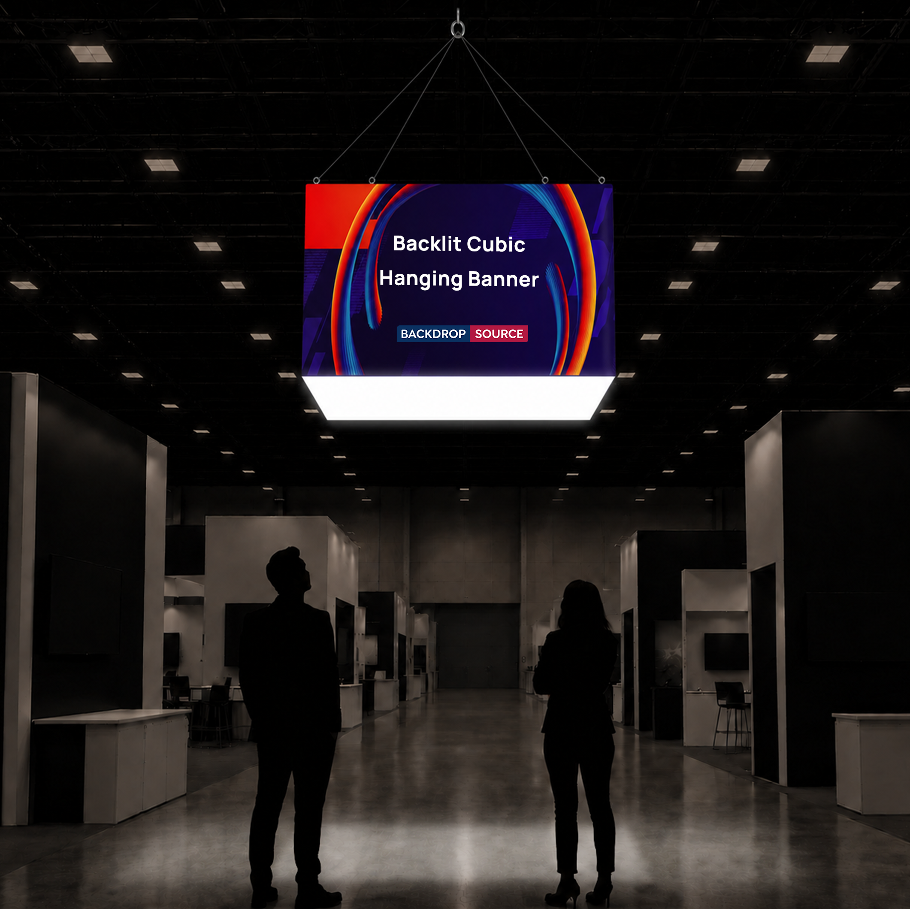 Backlit Cubic Fabric Hanging Banner