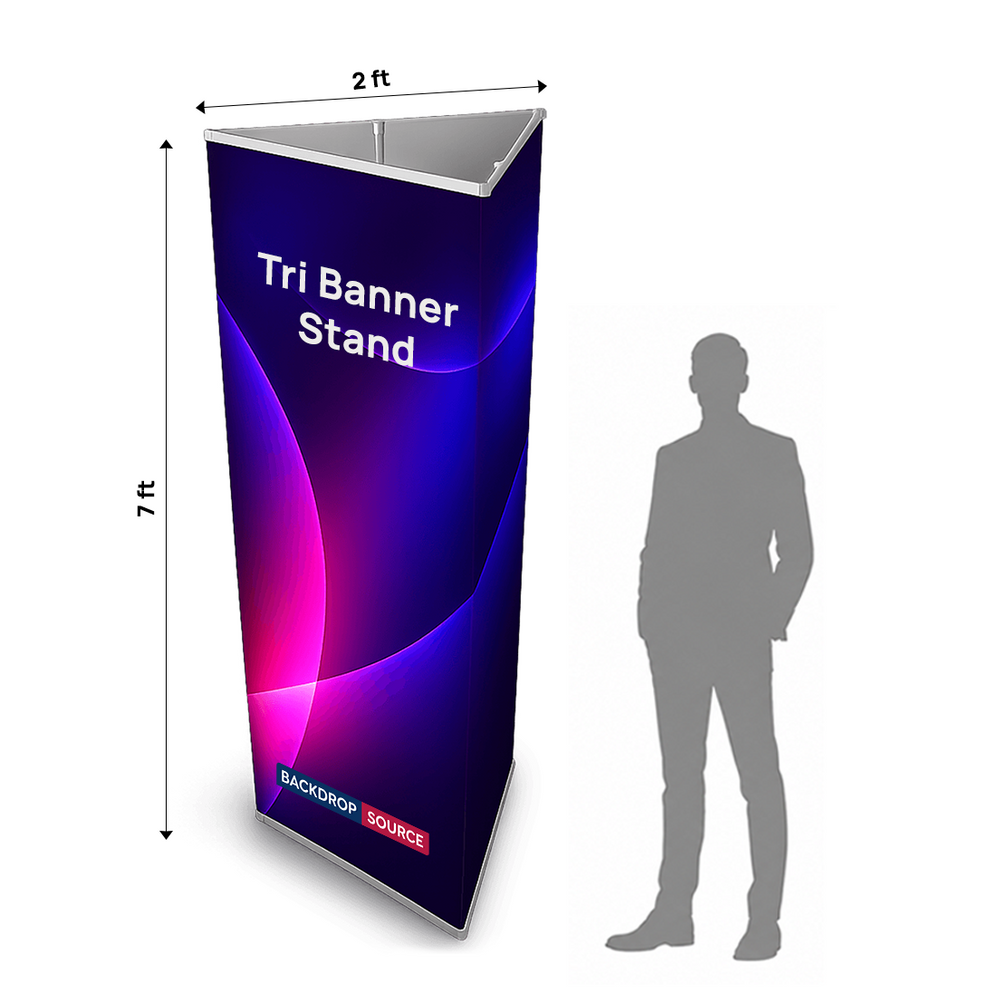 Expositor de pancartas triangulares de 3 lados Tri-banner