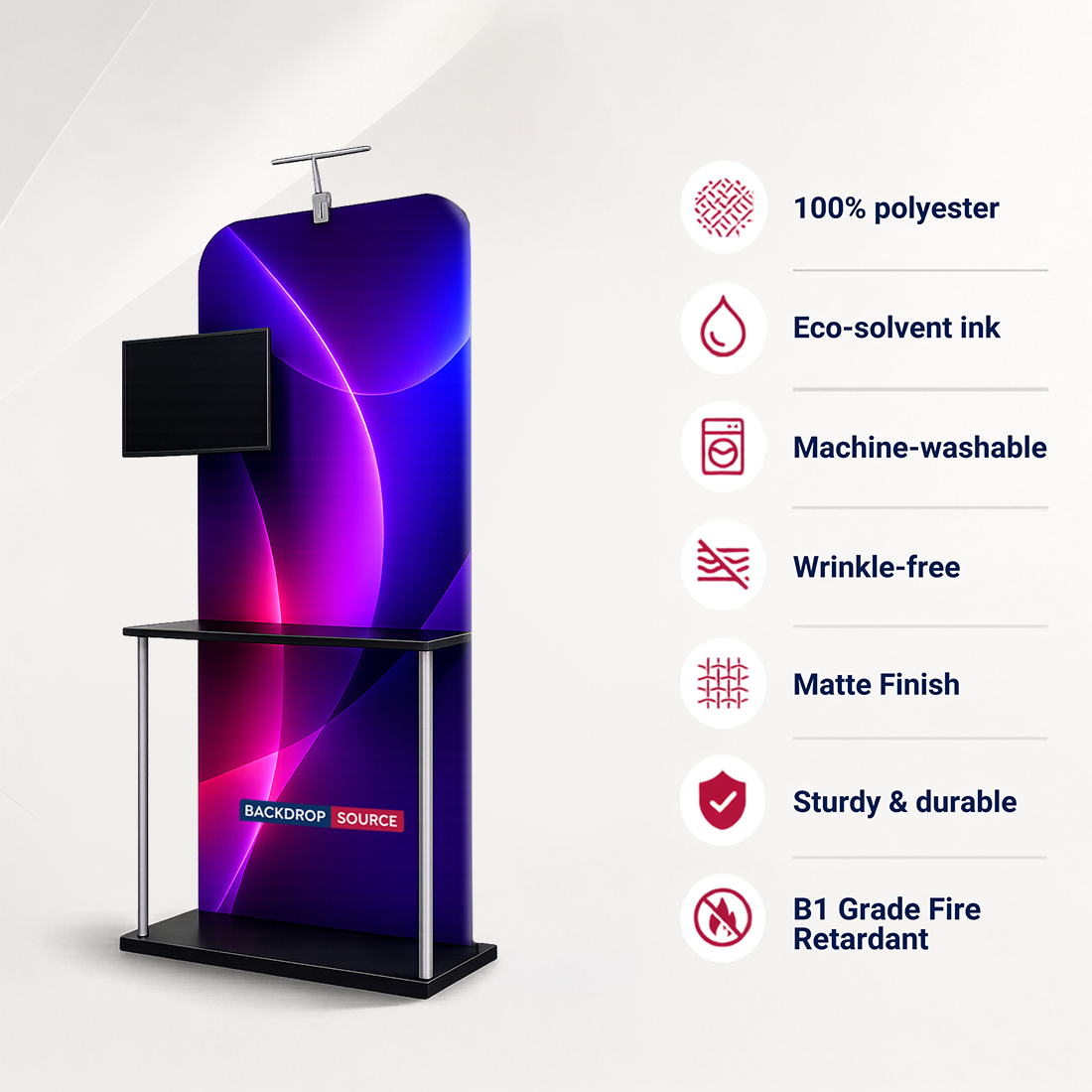 Exhibition Display Stand with Shelving & TV Mount