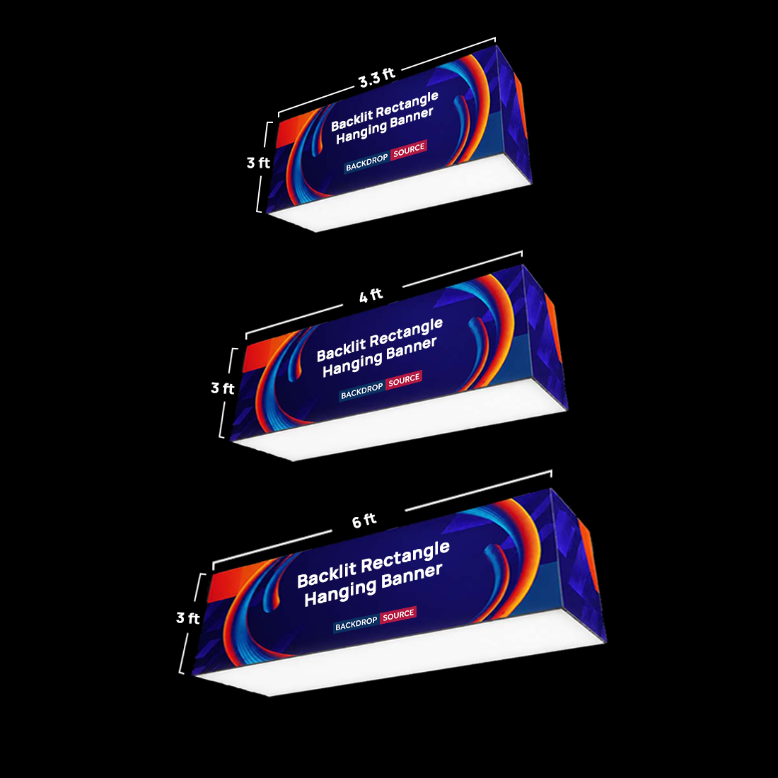 Backlit Rectangle Fabric Hanging Banner