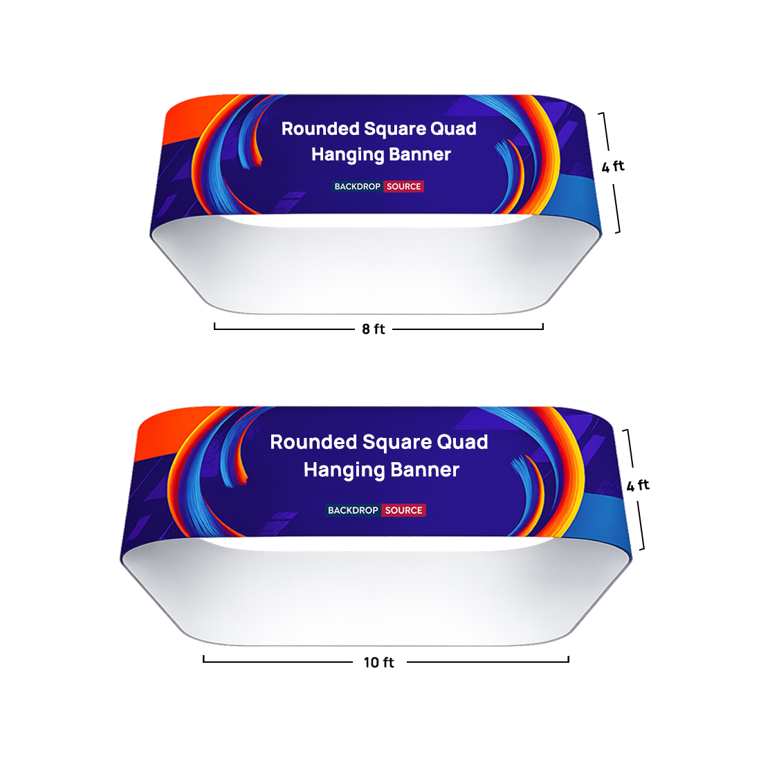 Rounded Square Quad Hanging Banner