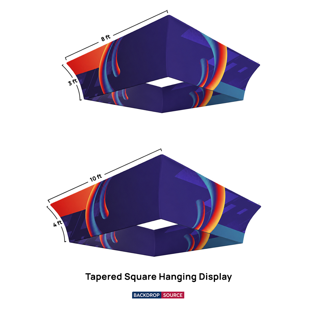 Tapered Square Hanging Display