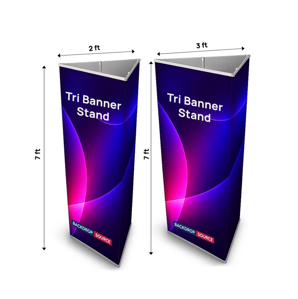 Expositor de pancartas triangulares de 3 lados Tri-banner