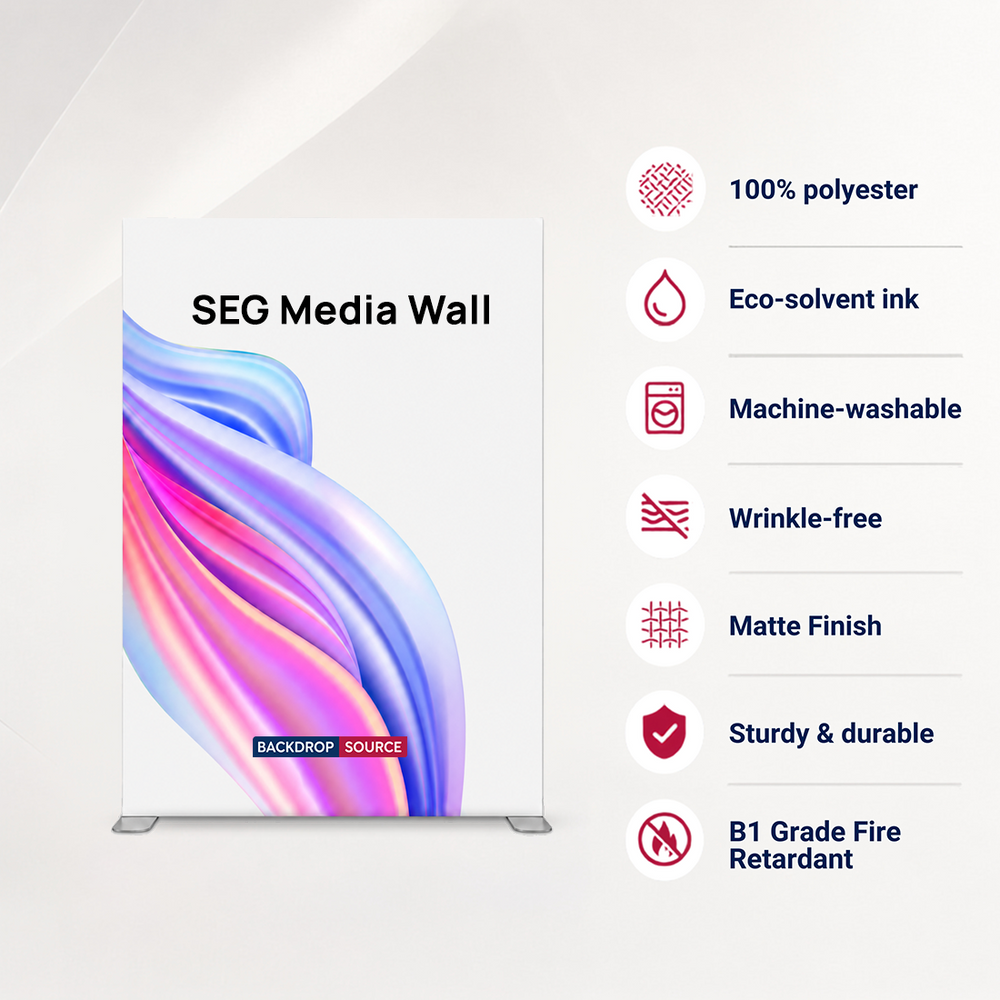 Pared multimedia de tela SEG: 13 pies x 8,2 pies