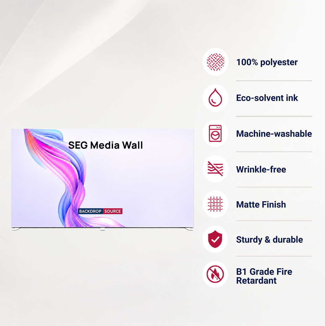 SEG Fabric Media Wall - 20ft Wide